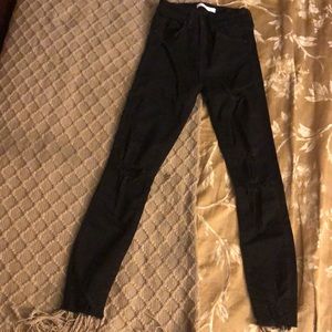 Basic black ripped jeans